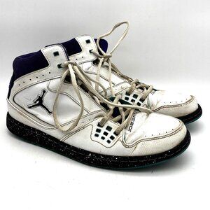 Jordan White High Top Basketball Shoes Retro Style Lace Up Athletic Mens Size 11